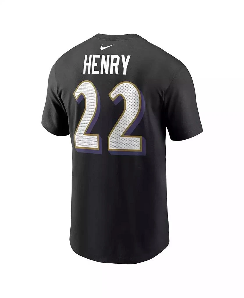 NIKE Men's Derrick Henry Black Baltimore Ravens Player Name Number T-Shirt 3