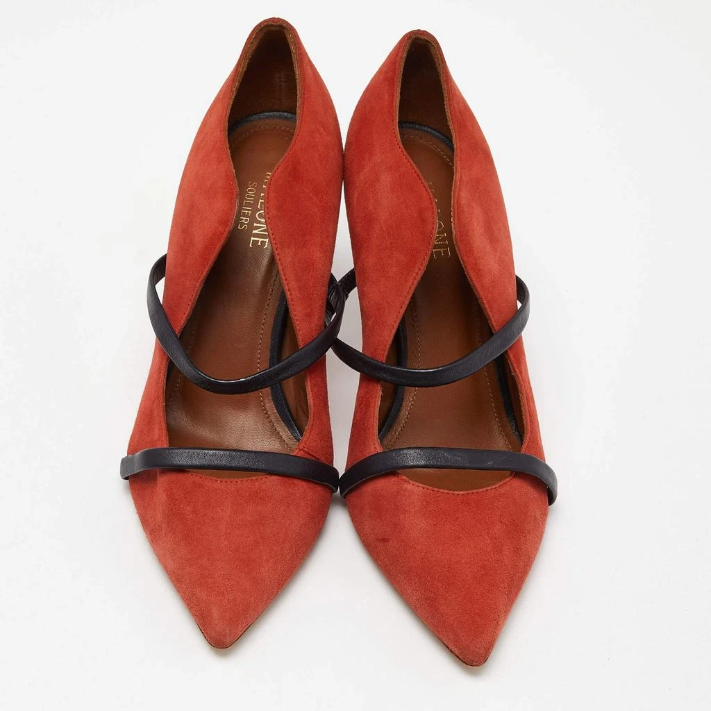 Malone Souliers Malone Souliers Brick Moire Canvas and Leather Maureen Pumps Size 38 3