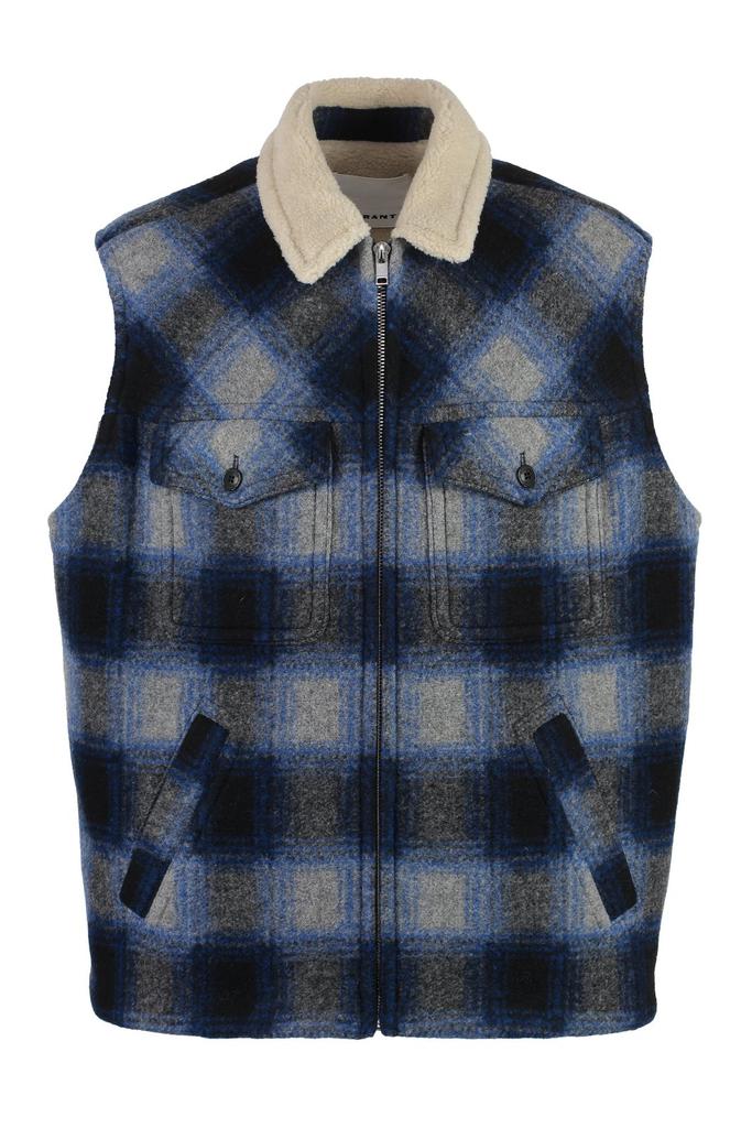Isabel Marant Isabel Marant Plaid-Check Zipped Shearling Gilet