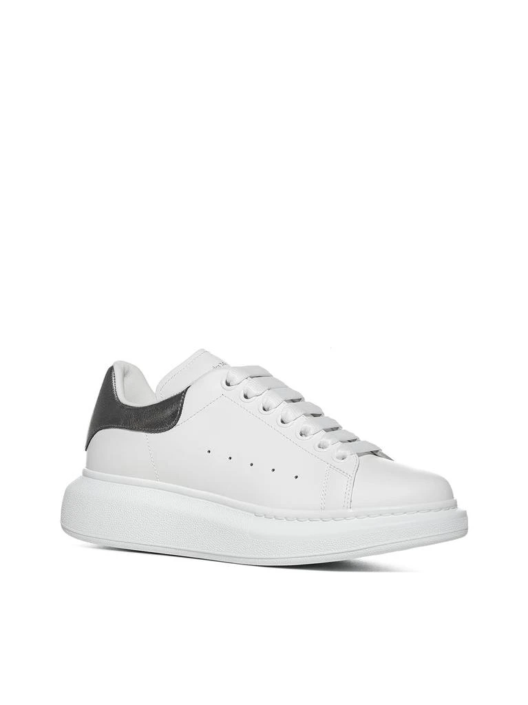 Alexander McQueen Oversized Sneakers In Leather With Contrasting Heel Tab 2