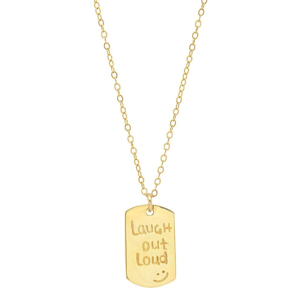 Jessica Elliot Women
s Vermeil "resolutions We Can All Keep" Dogtags Max Necklace In Laugh Out Loud