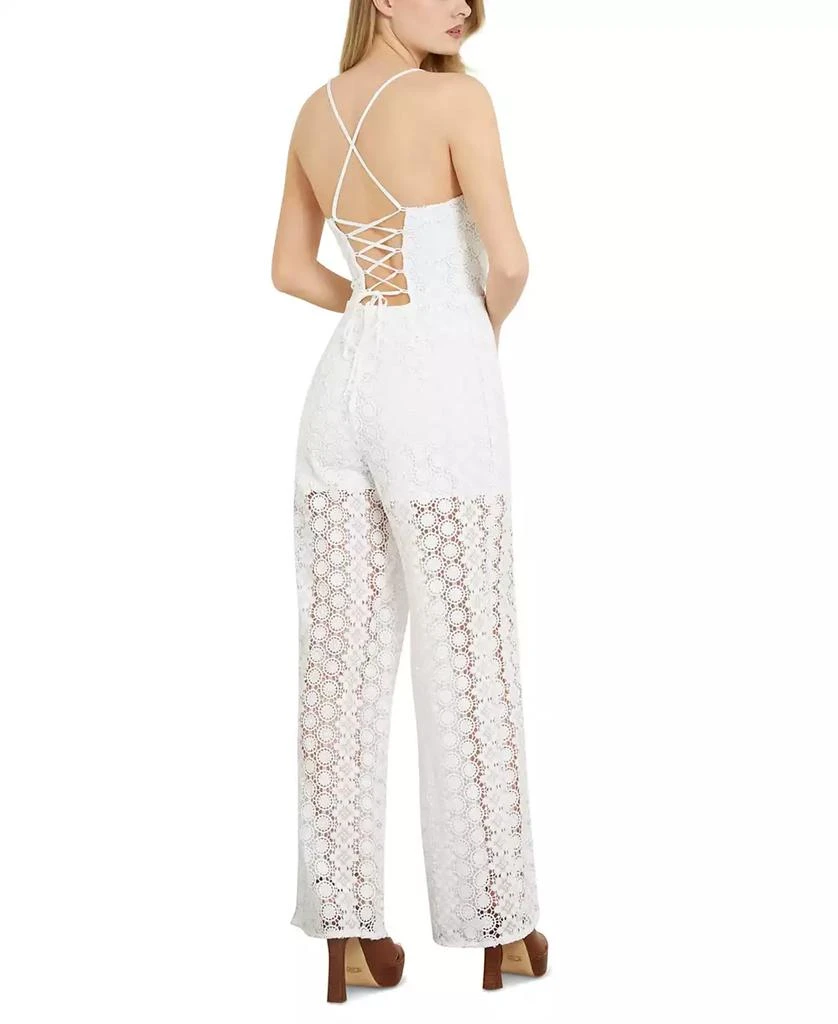 GUESS Women's Elle Sleeveless Open-Back Lace Jumpsuit 2