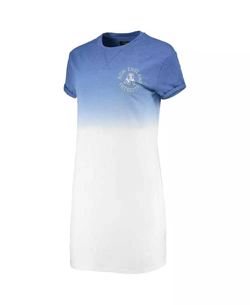 Junk Food Women's Heathered Royal and White New England Patriots Ombre Tri-Blend T-shirt Dress 3