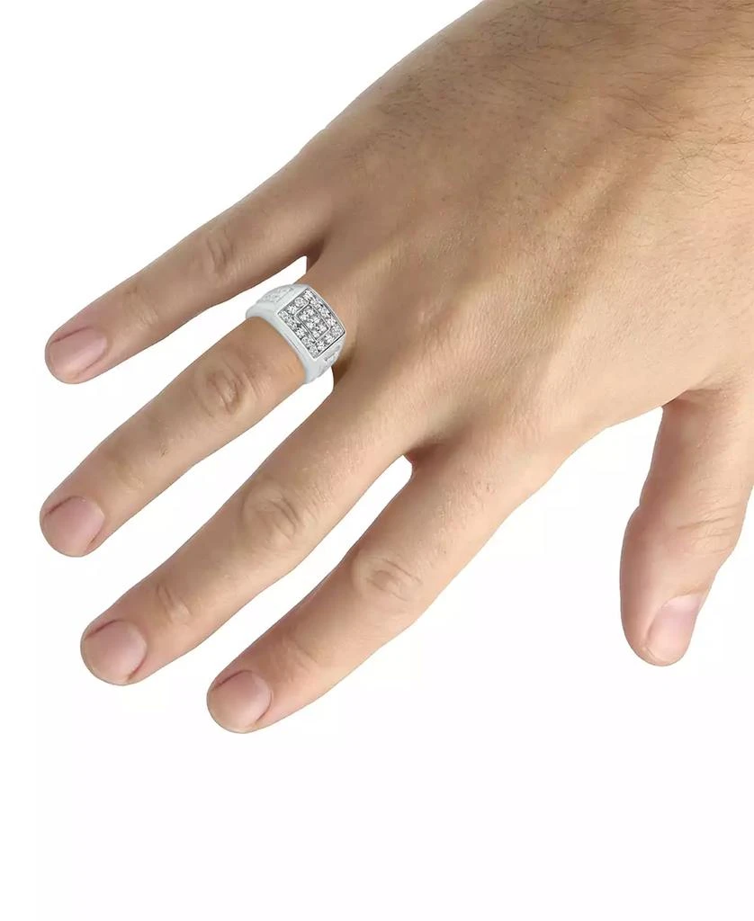 Macy's Men's Diamond Cluster Nugget Detail Ring (1 ct. t.w.) in 10k White Gold 2