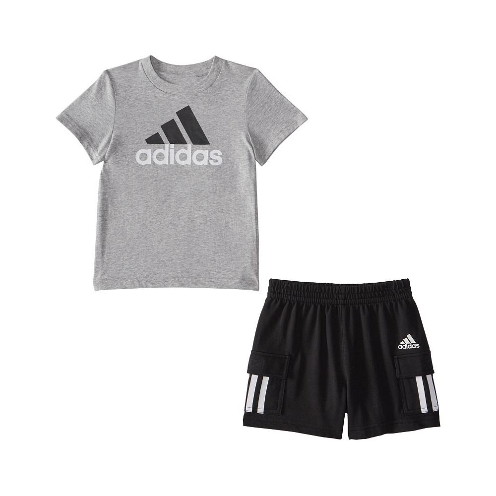adidas Baby Boys T Shirt and French Terry Cargo Shorts, 2 Piece Set