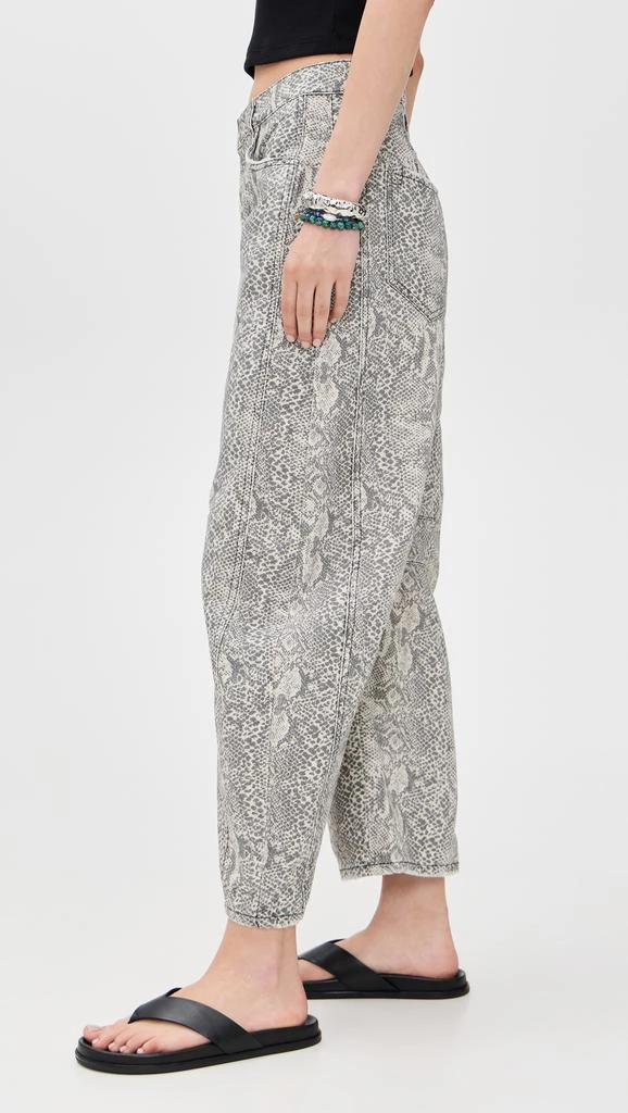 Free People Good Luck Printed Barrel Jeans 3