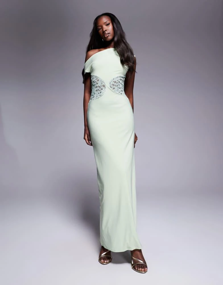 brocade dress with lace AURELIA LACE DRESS IN BEIGE | CULT MIA main image 0