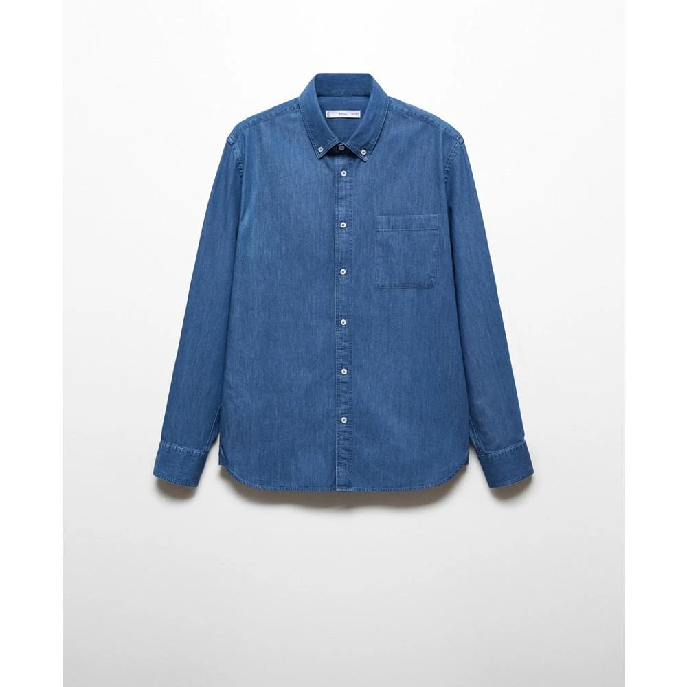 Mango Men's Classic-Fit Chambray Cotton Shirt 2