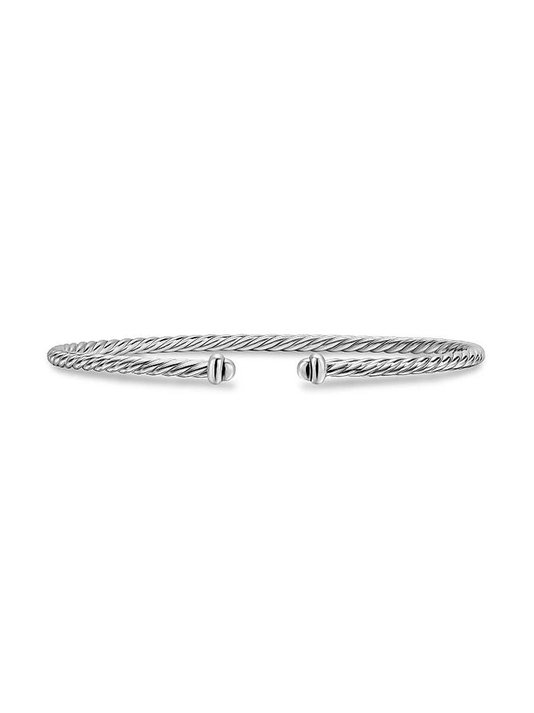 David Yurman Micro Cable Flex Bracelet in Sterling Silver, 2.6MM
