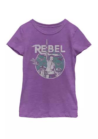 Star Wars Wars Girls 7 16 Rey Bb 8 R2 D2 Group Shot Rebel Short Sleeve Graphic T Shirt