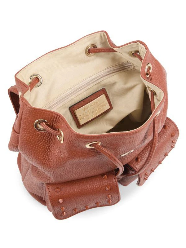 Mario Valentino Abraham Pyramid Stud Logo Leather Backpack 3