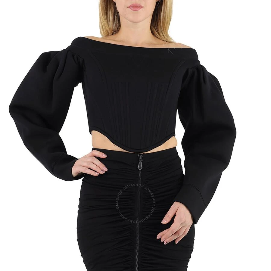 Burberry Black Neoprene Off-the-shoulder Gabriella Corset Top 2
