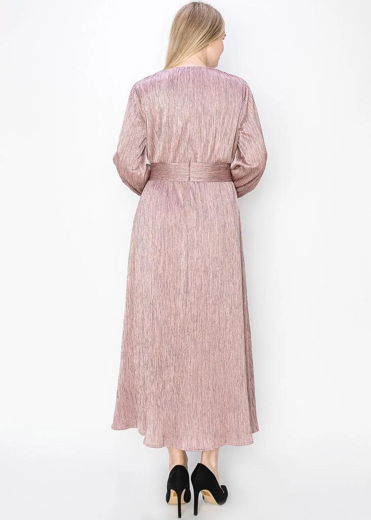 Yal New York Rose Shimmer Long Sleeve Dress 2