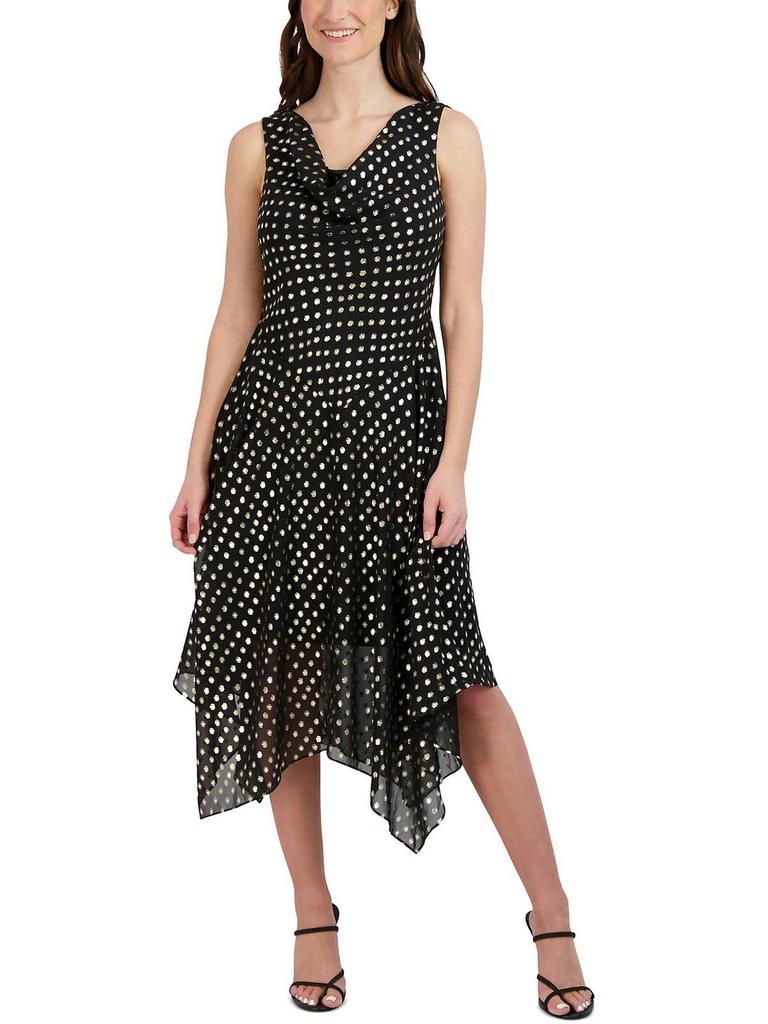 Robbie Bee Womens Polka Dot A Line Cocktail And Party Dress