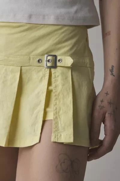 BDG BDG Shaina Belted Linen Micro Mini Skort 3
