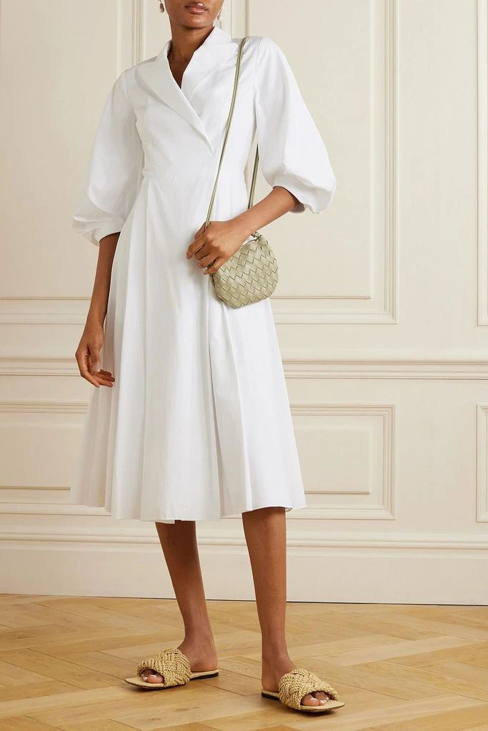 Emilia Wickstead Brittany wrap-effect pleated cotton-poplin midi dress 2