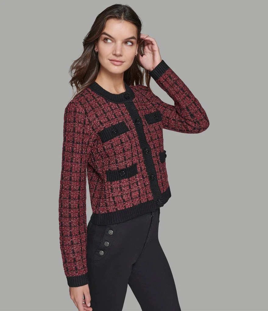 Karl Lagerfeld Paris TWEED CROPPED CARDIGAN 1