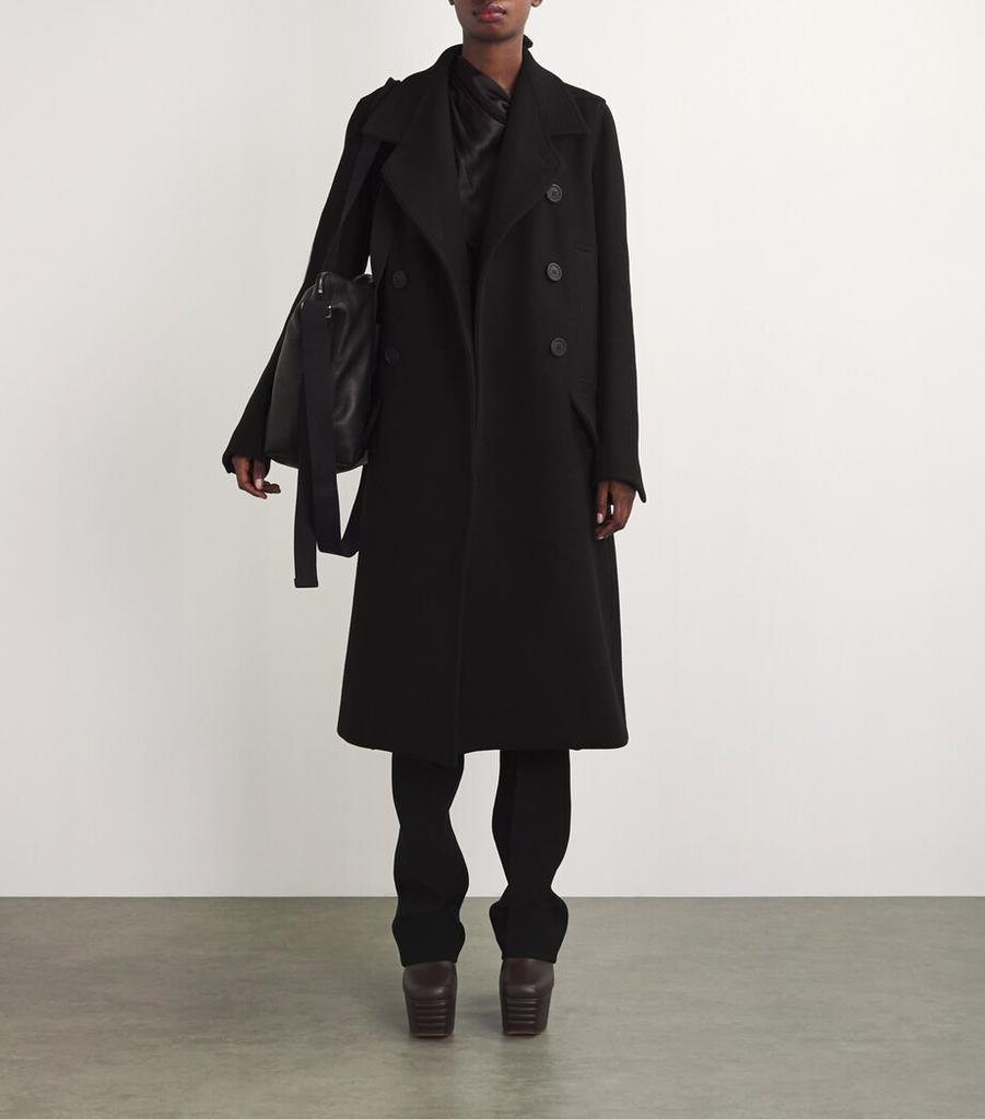 【関税込み】Rick Owens ブラック Porterville Officer コート Black Porterville Officer Coat by Rick Owens on Sale
