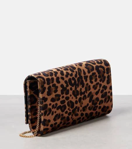Gianvito Rossi Jaipur Mini leopard-print velvet clutch 4