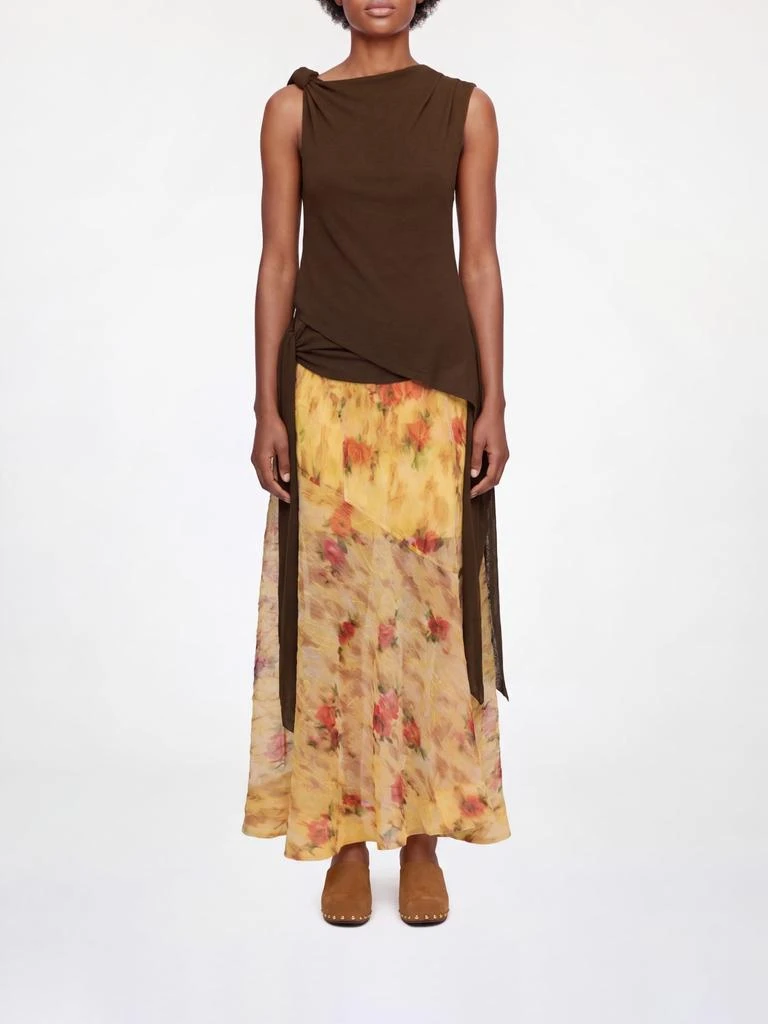 Ganni Asymmetric Recycled Polyester Top Ganni