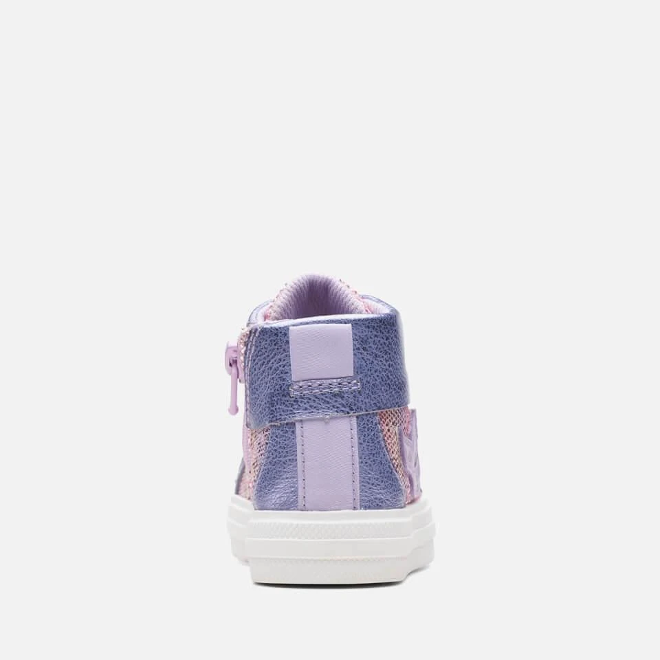 Clarks CLARKS TODDLER NOVA CITY LEATHER HIGH-TOP TRAINERS 7