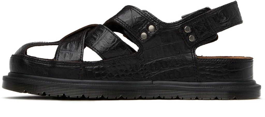 Dr. Martens Brown Fisherman Crocodile Analine Leather Sandals 3