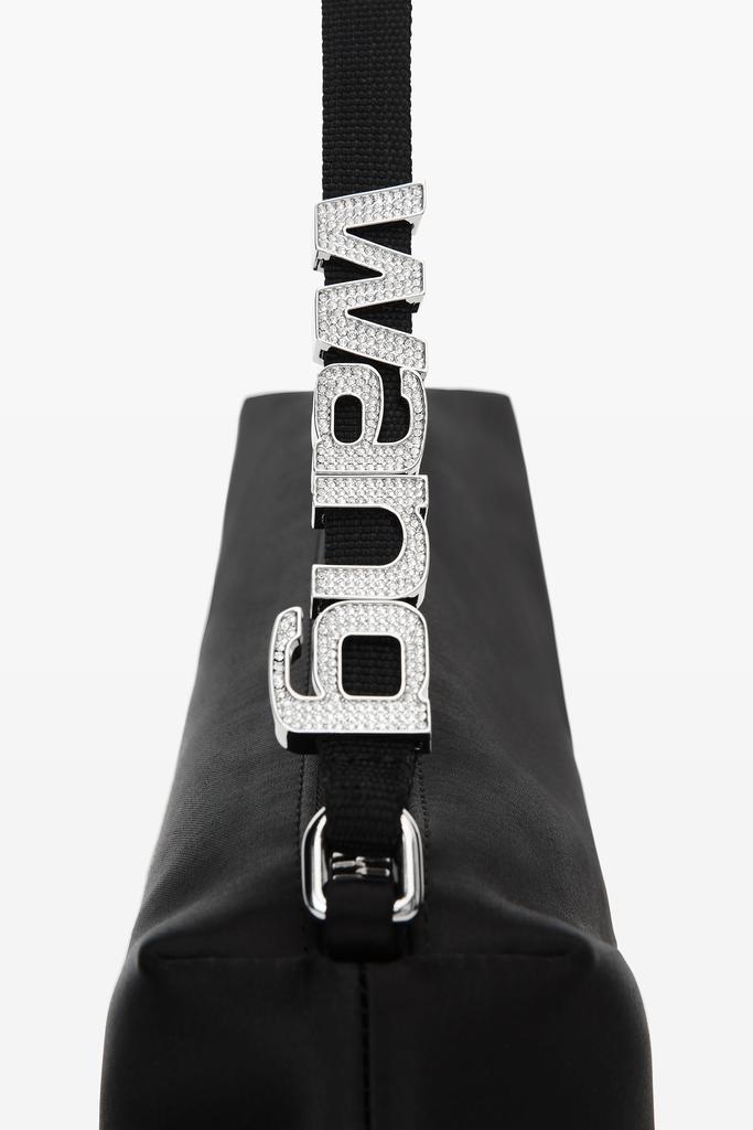 Alexander Wang heiress flex bag in satin with crystal-embellished charms