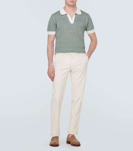 Thom Sweeney Cotton and linen polo shirt