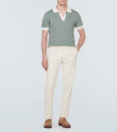 Thom Sweeney Cotton and linen polo shirt 2