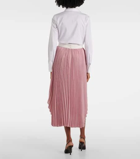 Stella McCartney Leather-trimmed plissé maxi skirt 3