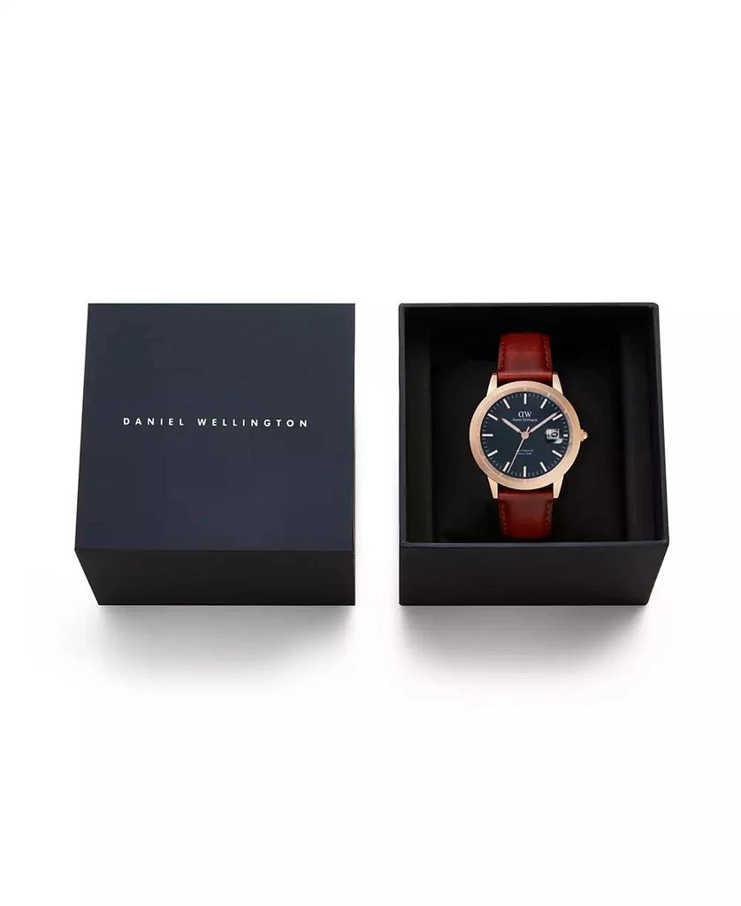Daniel Wellington Unisex Automatic Brown Genuine Italian Chrome-Free Leather Watch, 40mm 5