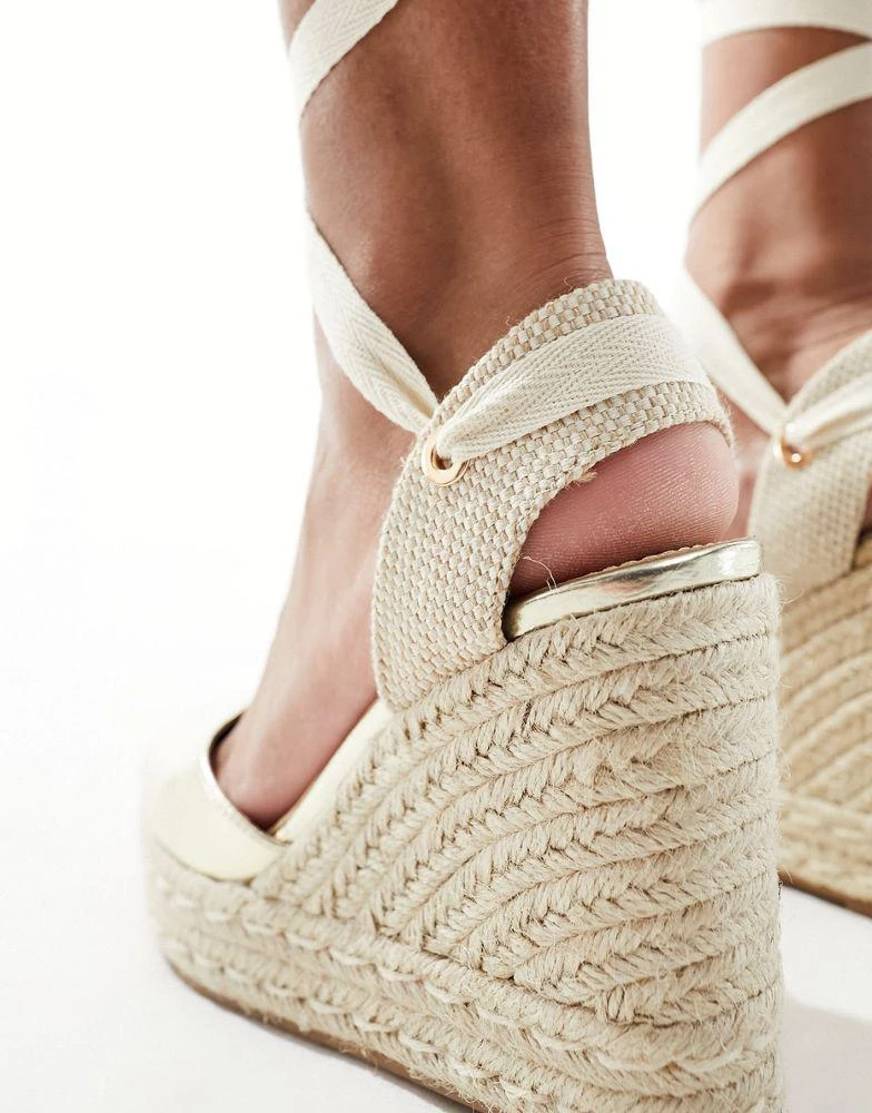 Schuh schuh closed toe wedge espadrilles in gold 3