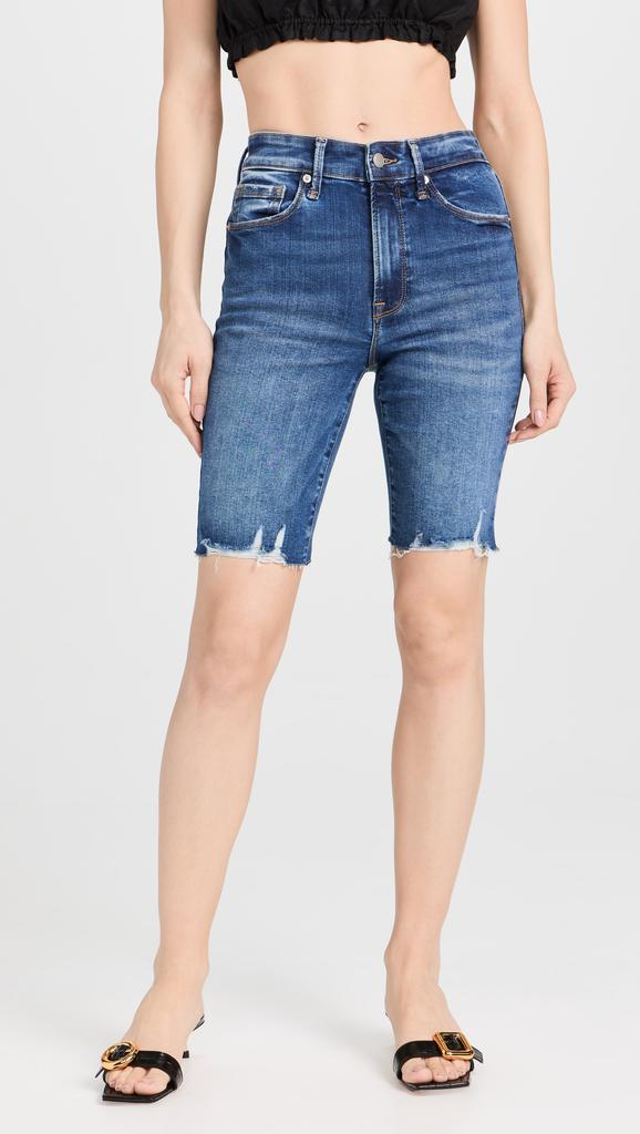 Good American Always Fits Good Legs Bermuda Raw Hem Shorts