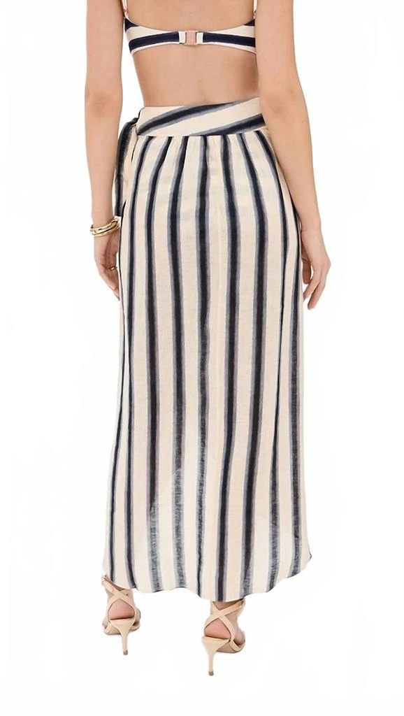 JOHANNA ORTIZ Waves Of Destiny Skirt In Swim Tie Dye Lines/ Ecru/ Blue 3
