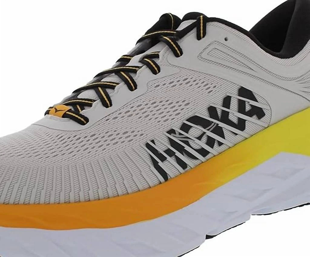 Hoka One One Men
s Bondi 7 Gymnastics Shoes In Nimbus Cloud/radiant Yellow 3