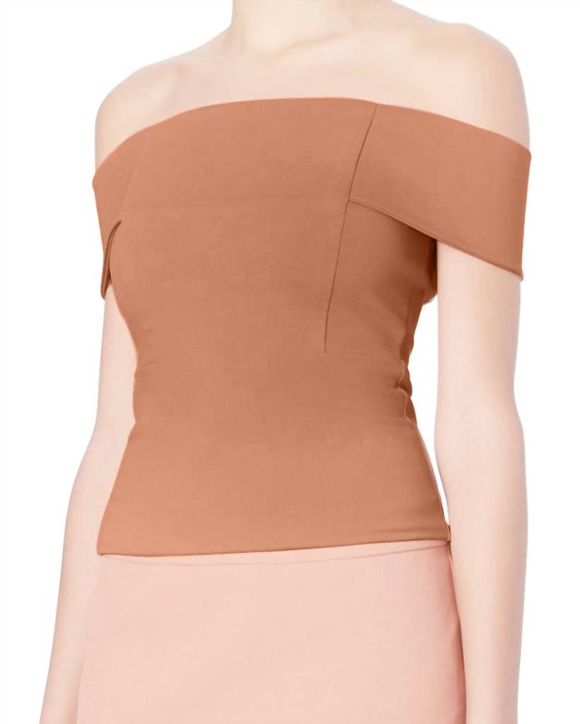 Michelle Mason Women's Nude Off-Shoulder Top