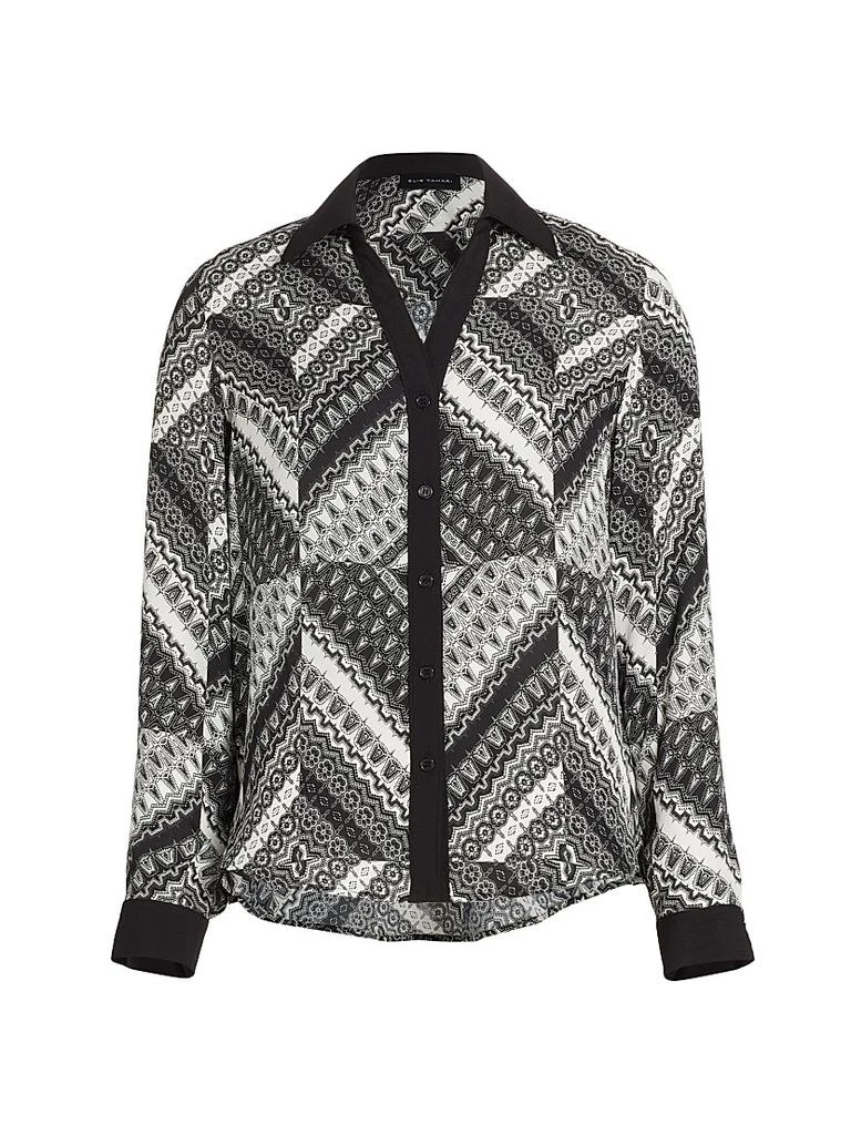 Tahari The Madeline Printed Silk Shirt 1