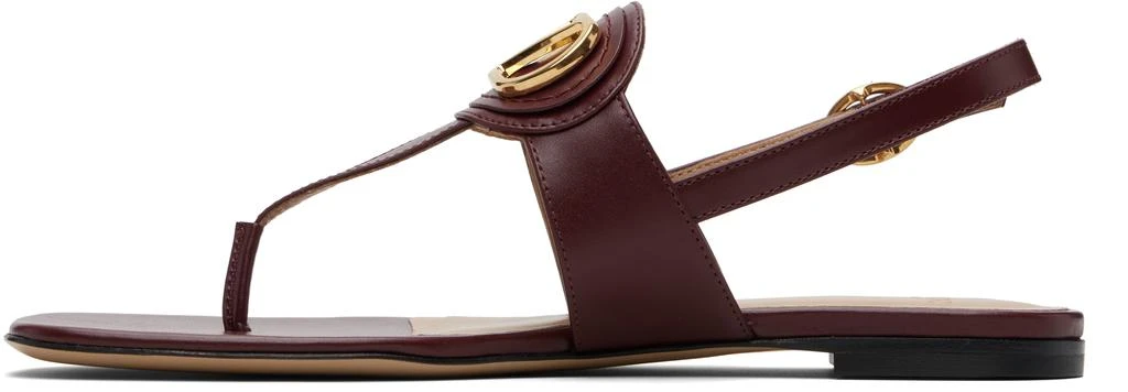 Valentino Burgundy VLogo Thong Sandals 3