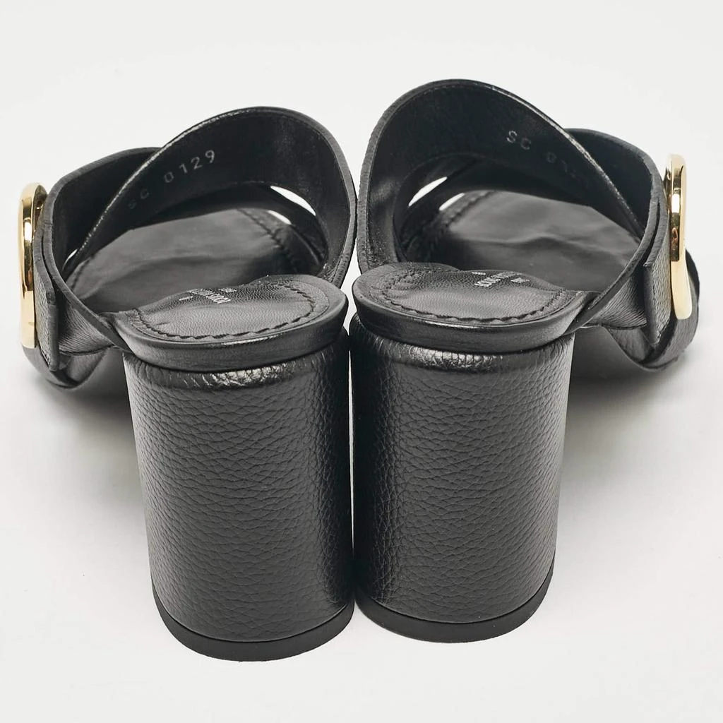 Louis Vuitton Louis Vuitton Black Leather Slide Sandals Size 36.5 5