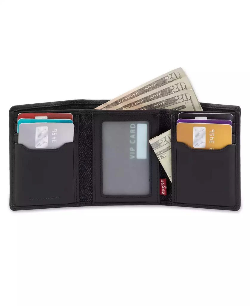 Levi's Men's RFID Genuine Leather Trifold Wallet with Hidden Zipper Pocket 4