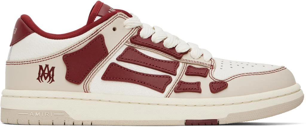AMIRI Beige & Red Varsity Skel-Top Low Sneakers 1