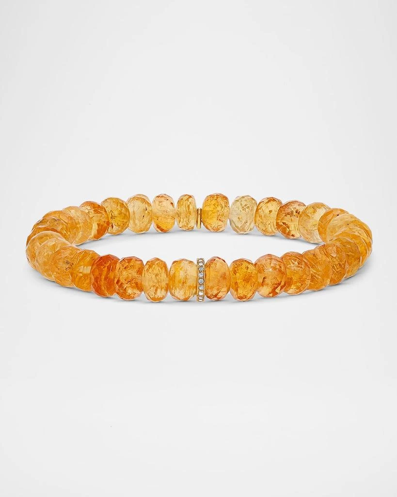 Sheryl Lowe Imperial Topaz 8mm Bead Bracelet with 1 Diamond Rondelle 1