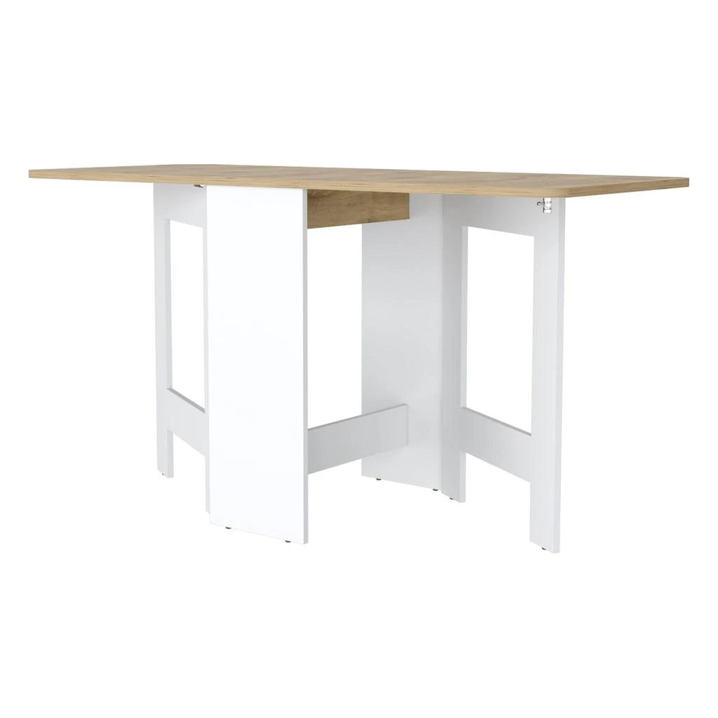 Hivvago 24" Brown And White Folding Sled Base Dining Table