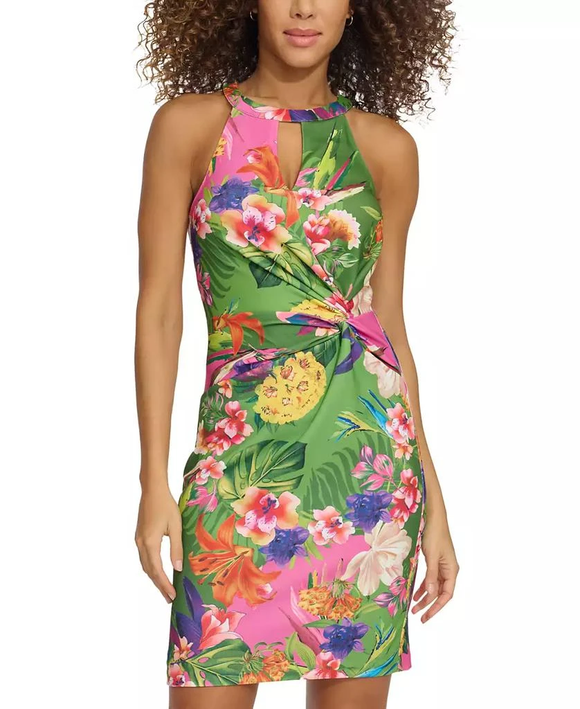 Siena Women's Floral-Print Twist-Front Bodycon Dress 1