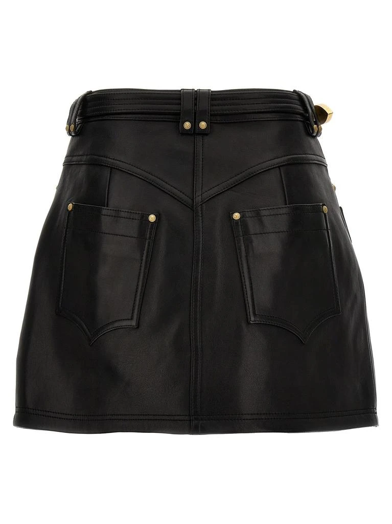 Balmain Balmain Western Leather A-Line Skirt 2