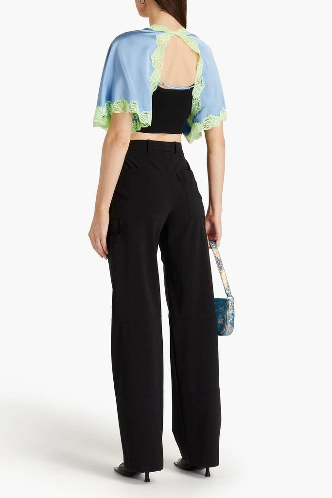 ALEXANDERWANG.T Lace-trimmed silk-satin shrug 3