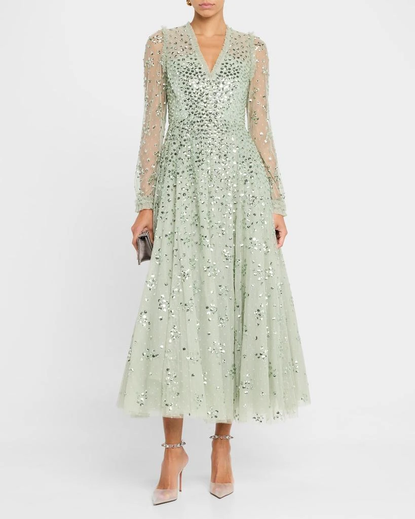Needle & Thread Leila Sequin Dot Tulle Ankle Gown 2