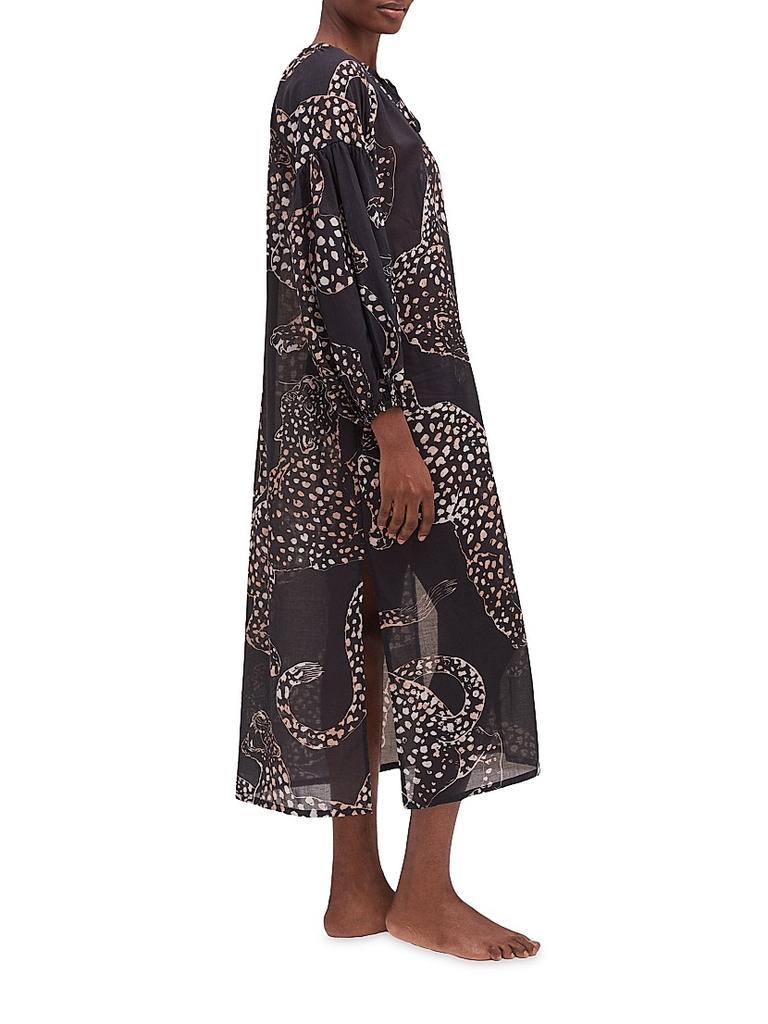 Desmond & Dempsey Cotton Blouson-Sleeve Kaftan