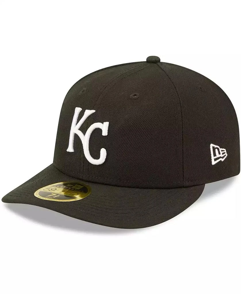 New Era Men's Kansas City Royals Black and White Low Profile 59FIFTY Fitted Hat 1