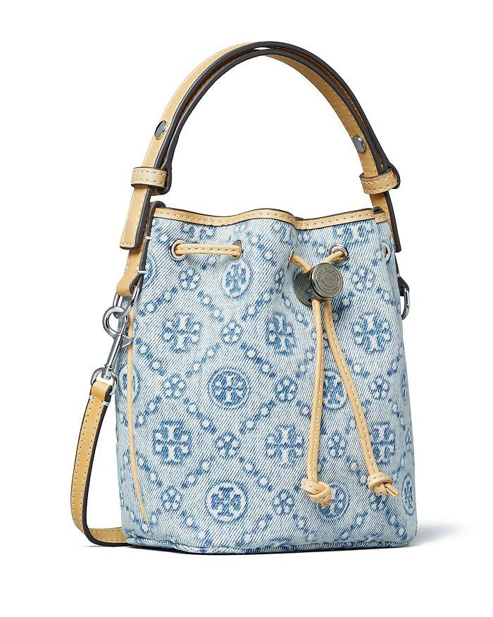 Tory Burch T Monogram Denim Mini Bucket Bag 5